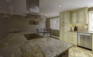 Nice GRANITE backsplash in kitchen